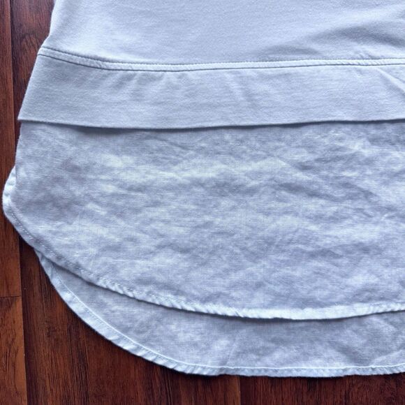 Lisa Bayne Short Sleeve Top Bamboo Cotton Baby Blue Designer Casual Luxury Sz S - Picture 10 of 15